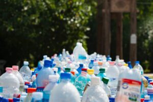 tons of plastic bottle waste