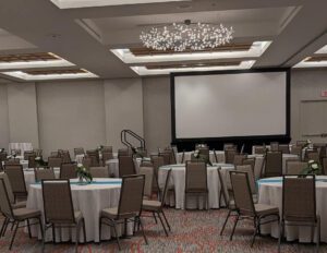 corporate event venue room before guests arrive